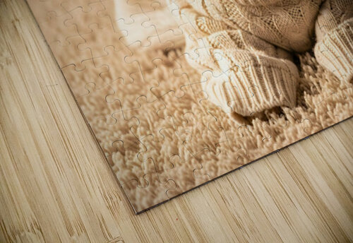 Proud Bichon Frise Puppy Wearing Cozy Sweater Puppy Prints puzzle