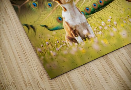 Chihuahua Puppy Tries To Copy Peacocks Elegance Puppy Prints puzzle