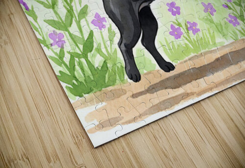 Cane Corso Puppy Discovers Rain In The Garden Puppy Prints puzzle