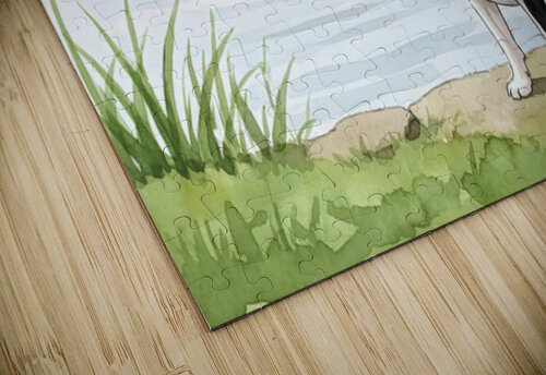 Boston Terrier Puppy Discovers A Peaceful Pond Puppy Prints puzzle