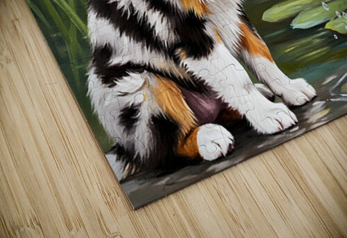 Puppy And Frog Become Peaceful Pond Friends Puppy Prints puzzle