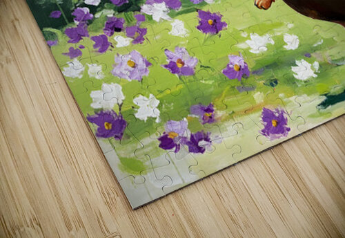 Dachshund Puppy Discovers Flying Toy Puppy Prints puzzle