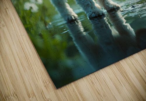 Poodle Puppy Discovers Her Reflection In A Puddle Puppy Prints puzzle