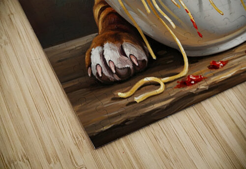Bulldog Puppy Discovers Spaghetti Dinner Puppy Prints puzzle