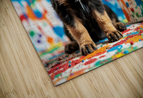 German Shepherd Puppy Gets Clean After Art Adventure Puppy Prints puzzle