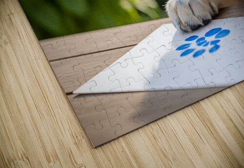 Golden Retriever Puppy Proud Of Pawprint Autograph Puppy Prints puzzle