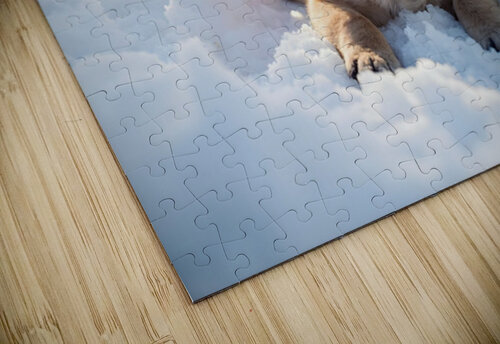 Content Pug Puppy Resting After Snow Day Adventure Puppy Prints puzzle