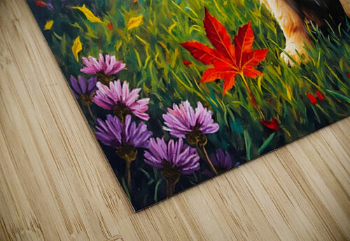 Happy Golden Retriever Puppy Decorated With Leaves Puppy Prints puzzle