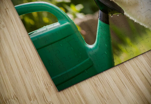 Curious Bichon Frise Puppy Discovers Garden Watering Can Puppy Prints puzzle