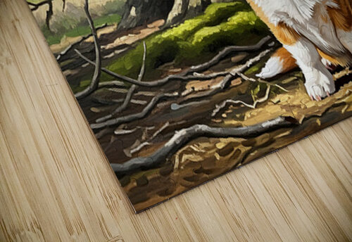 Content Corgi Puppy Dreams Under Tree Shade Puppy Prints puzzle