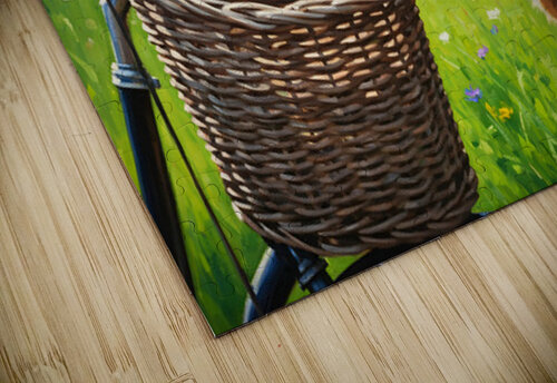 Australian Shepherd Puppy Discovers Bicycle Basket Adventure Puppy Prints puzzle