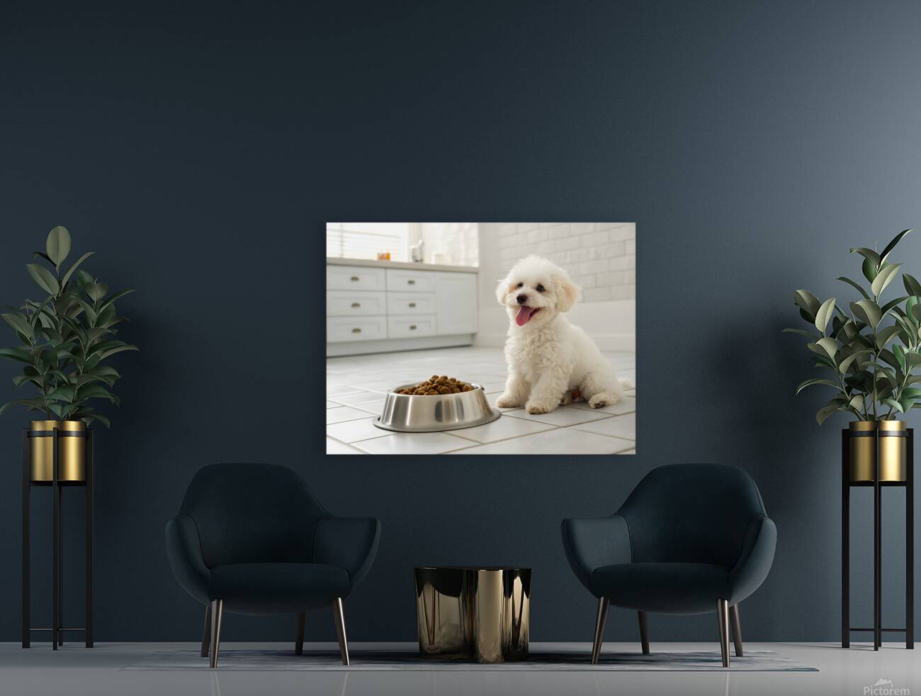 Poodle Puppys Dinner Time Excitement Reproduction
