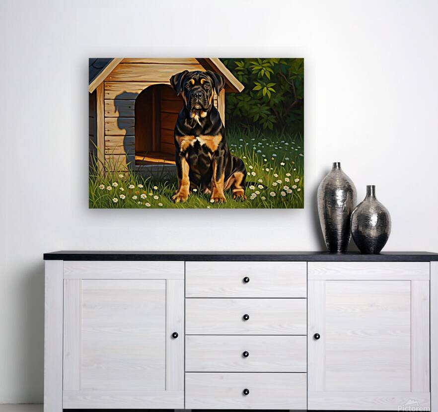 Confident Cane Corso Puppy Guards His Territory Reproduction