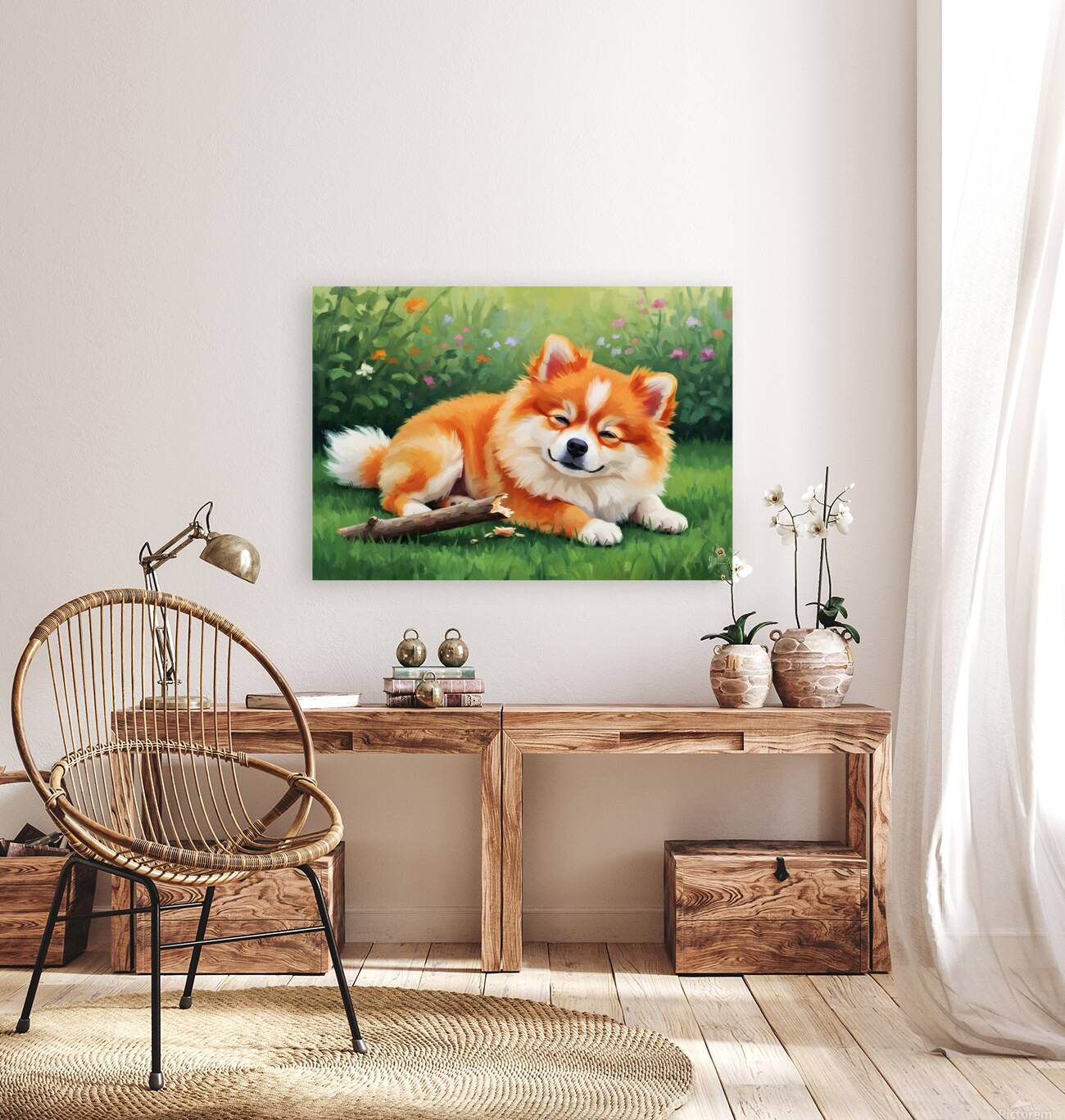 Satisfied Pomeranian Puppy After Playtime Reproduction