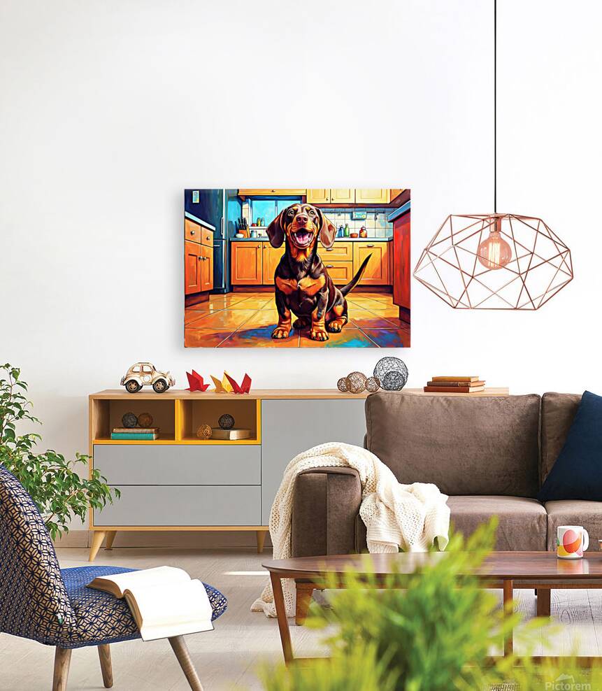 Happy Dachshund Puppy After Getting Delicious Treat Reproduction