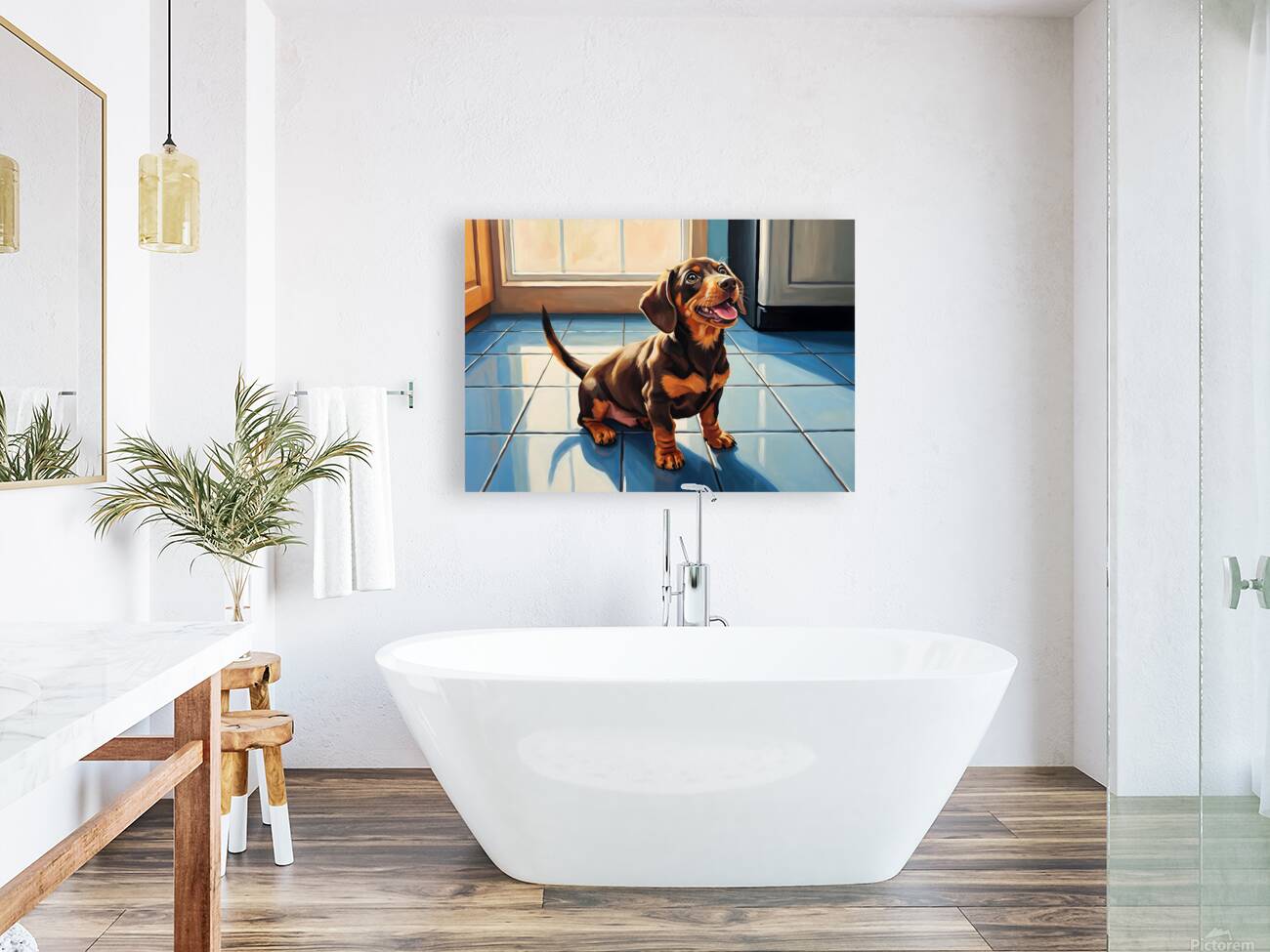 Dachshund Puppy Waiting For Special Treat Reproduction