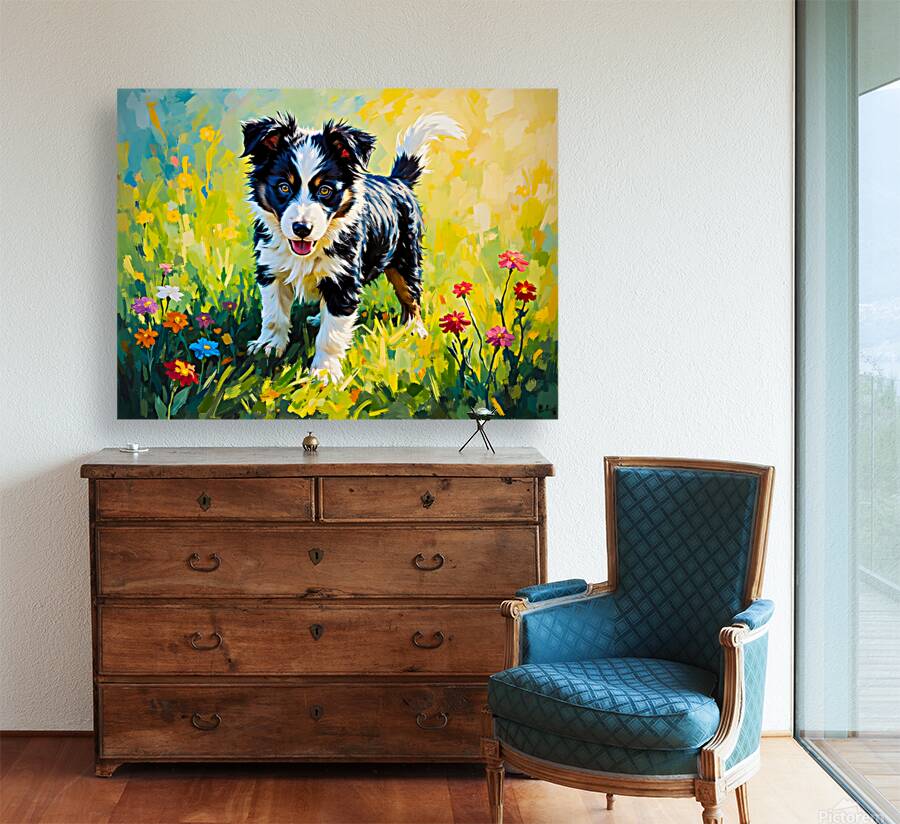 Border Collie Puppy Ready For Adventure Reproduction