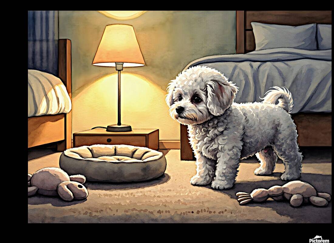 Bichon Frise Puppy Discovers Bedtime Reproduction