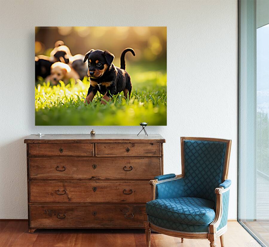 Rottweiler Puppy Ready To Play Reproduction