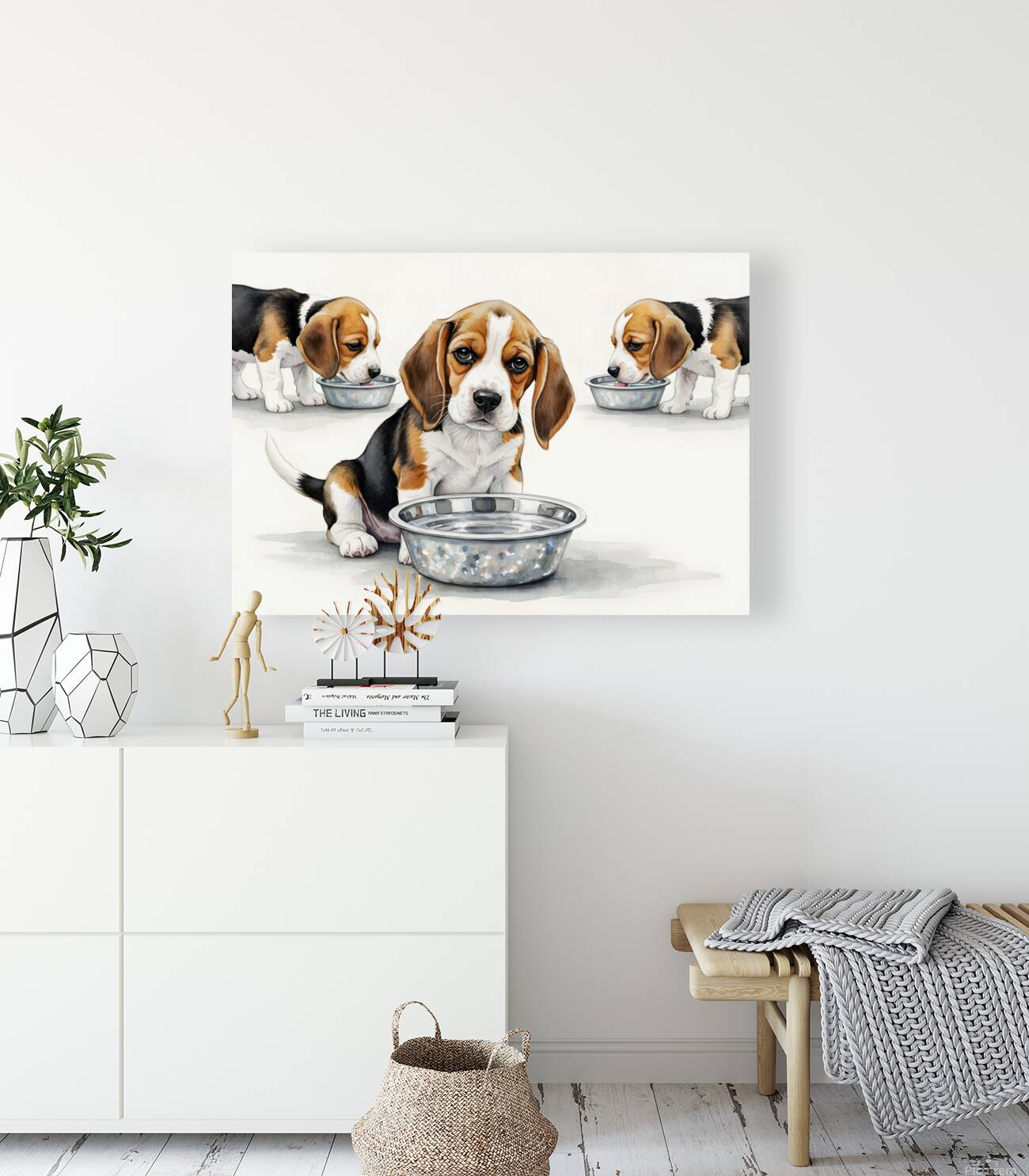 Beagle Puppy Satisfied After Drinking Water Reproduction