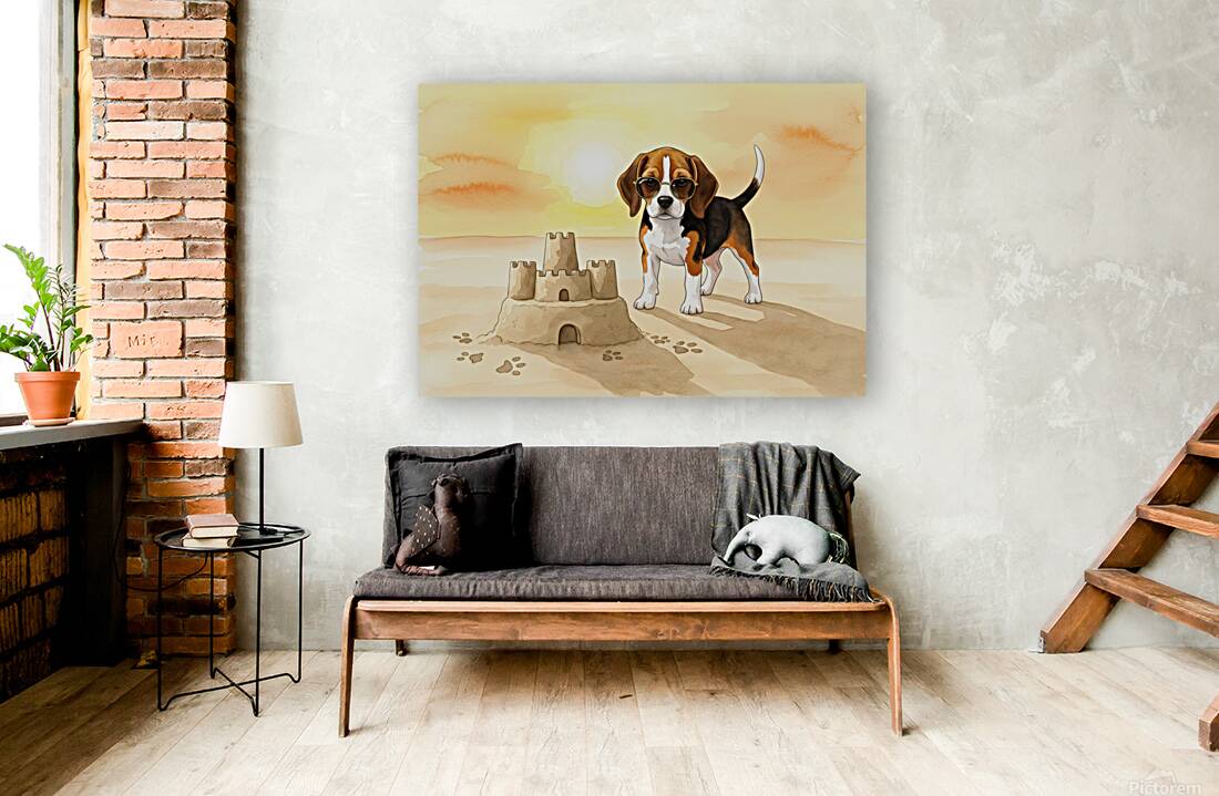 Beagle Puppy Shows Off Sandcastle Creation Reproduction