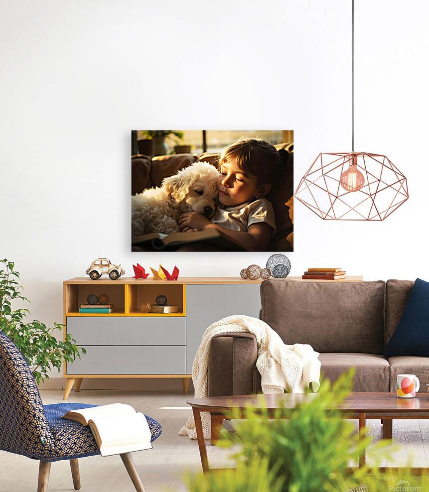 Poodle Puppy Dreams During Story Time Reproduction