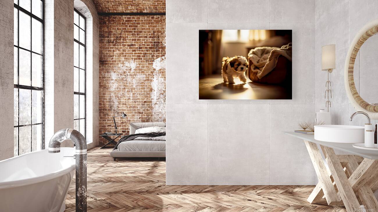 Sleepy Shih Tzu Puppy Ready For Bedtime Reproduction