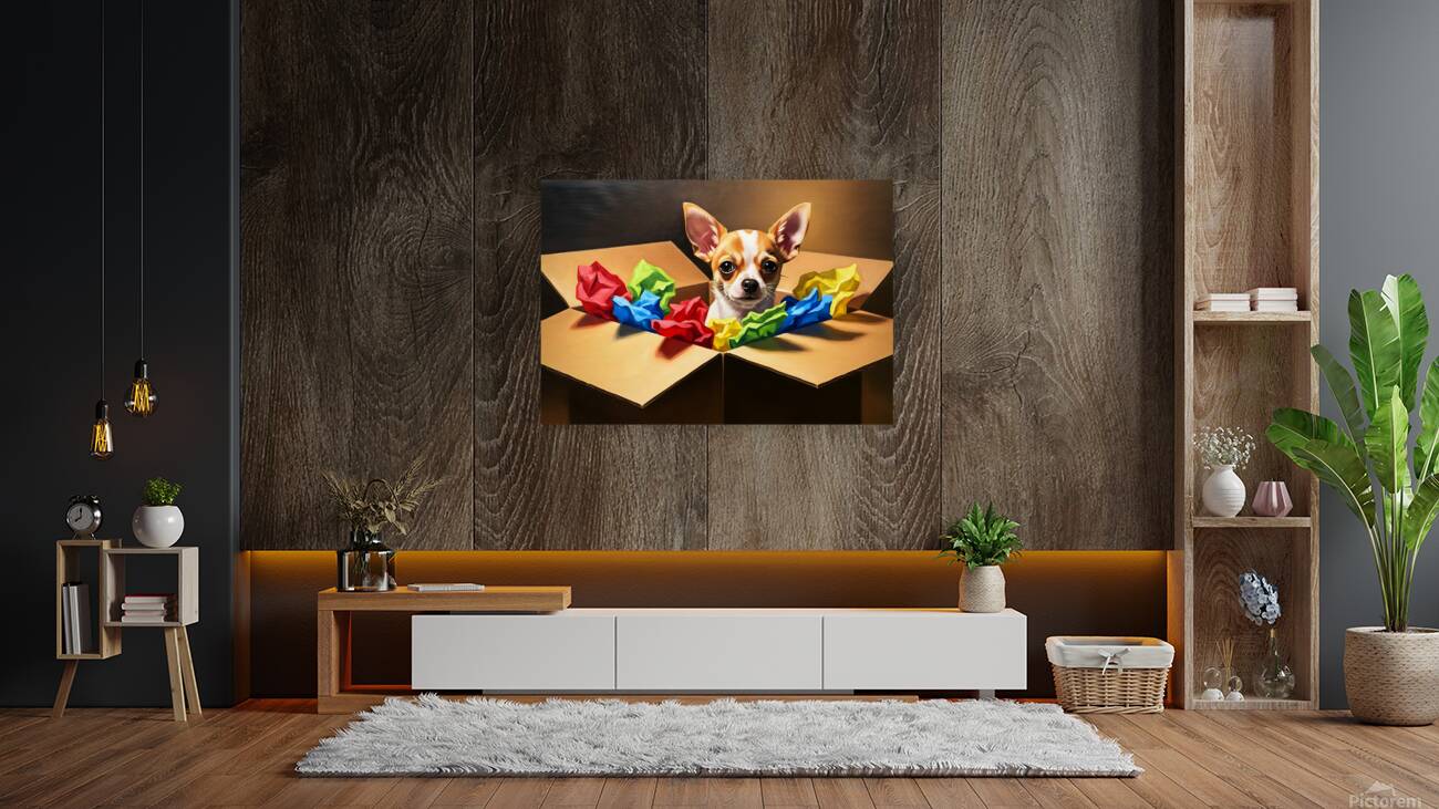 Chihuahua Puppy Naps After Christmas Present Adventure Reproduction