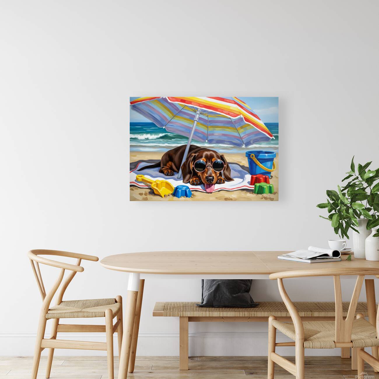 Proud Dachshund Puppy Shows Off Completed Sandcastle Reproduction