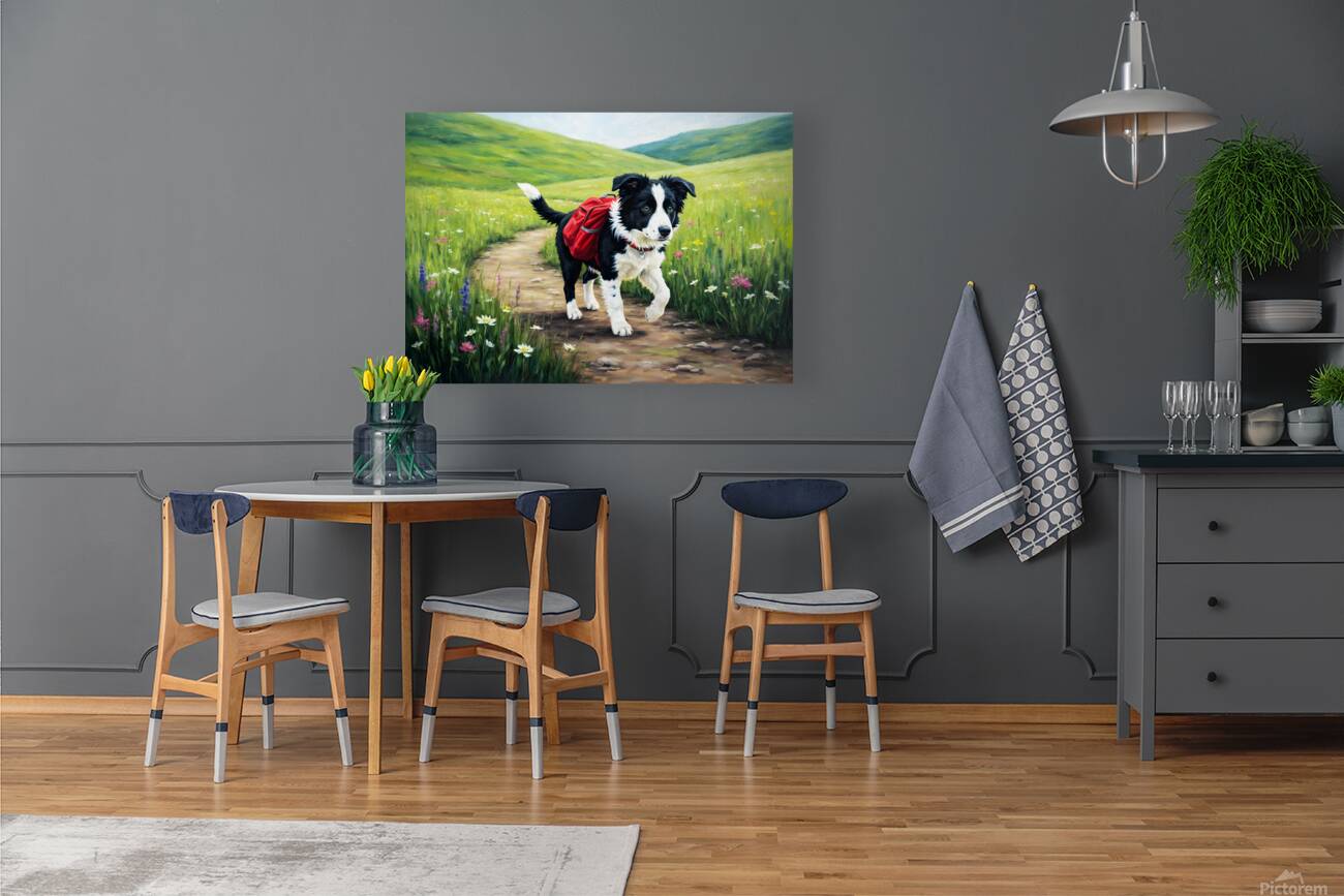 Border Collie Puppy Ready For Adventure Reproduction