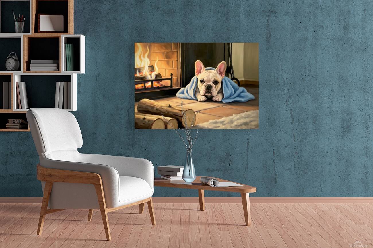 French Bulldog Puppy Happy And Warm After Beach Adventure Reproduction