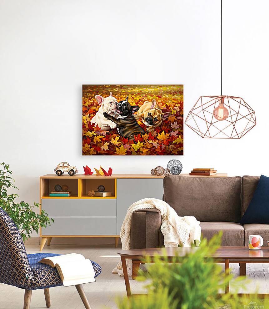 French Bulldog Puppy Rests After Autumn Play Reproduction