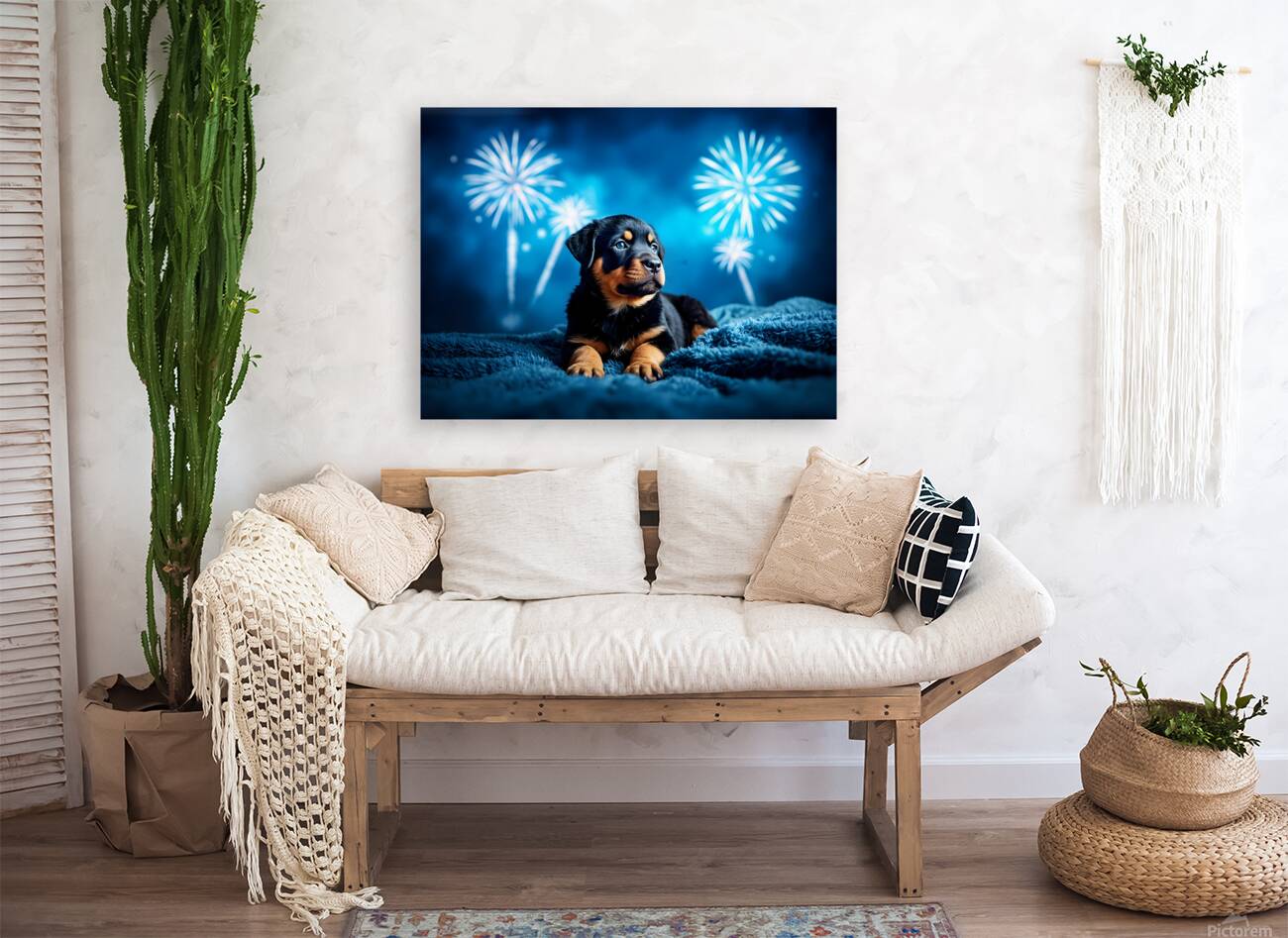 Rottweiler Puppy Completes Fireworks Adventure Reproduction