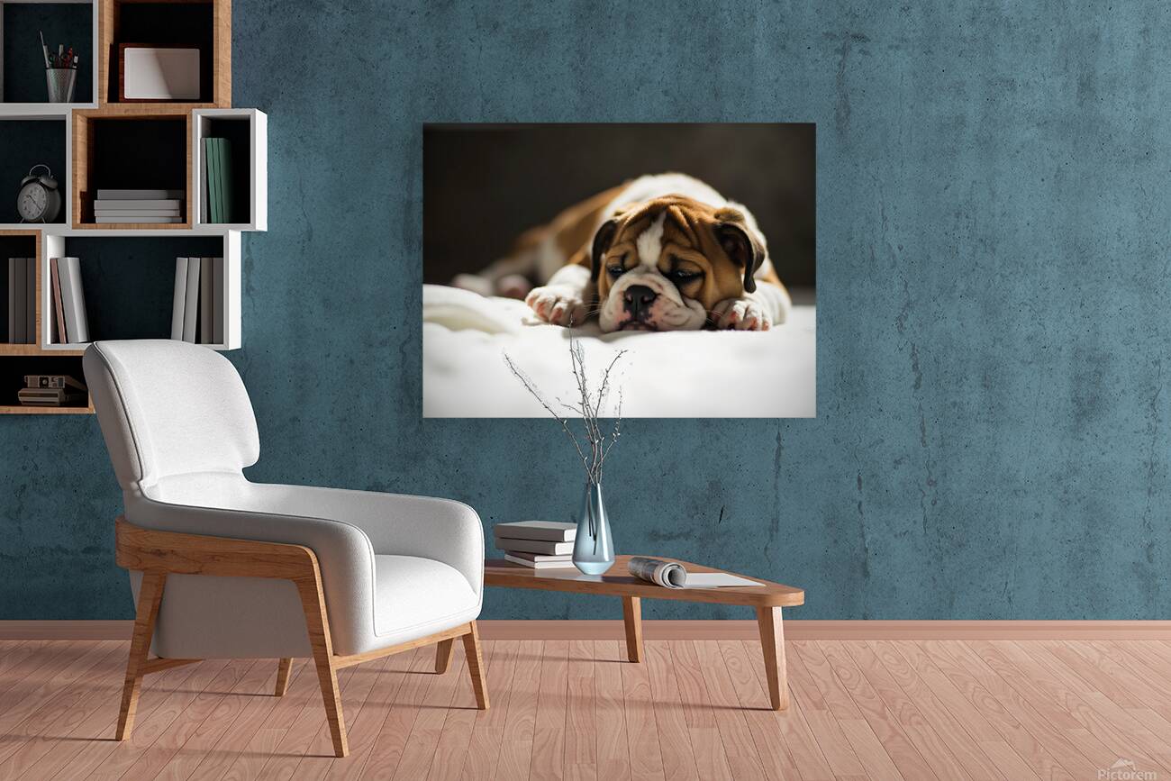 Bulldog Puppy Perfect Portrait Pose Reproduction