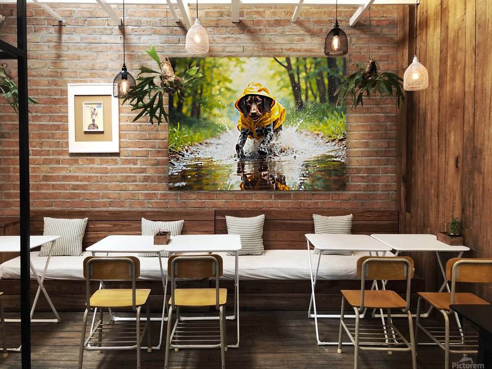 German Shorthaired Pointer Puppy Ready For Rainy Adventure Reproduction