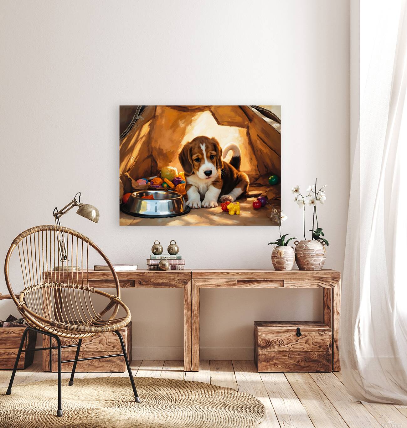 Beagle Puppy Discovers Perfect Hiding Spot Reproduction