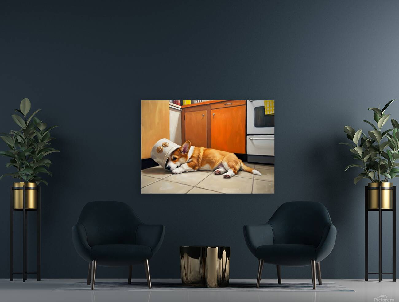 Free Corgi Puppy Celebrates His Escape Reproduction