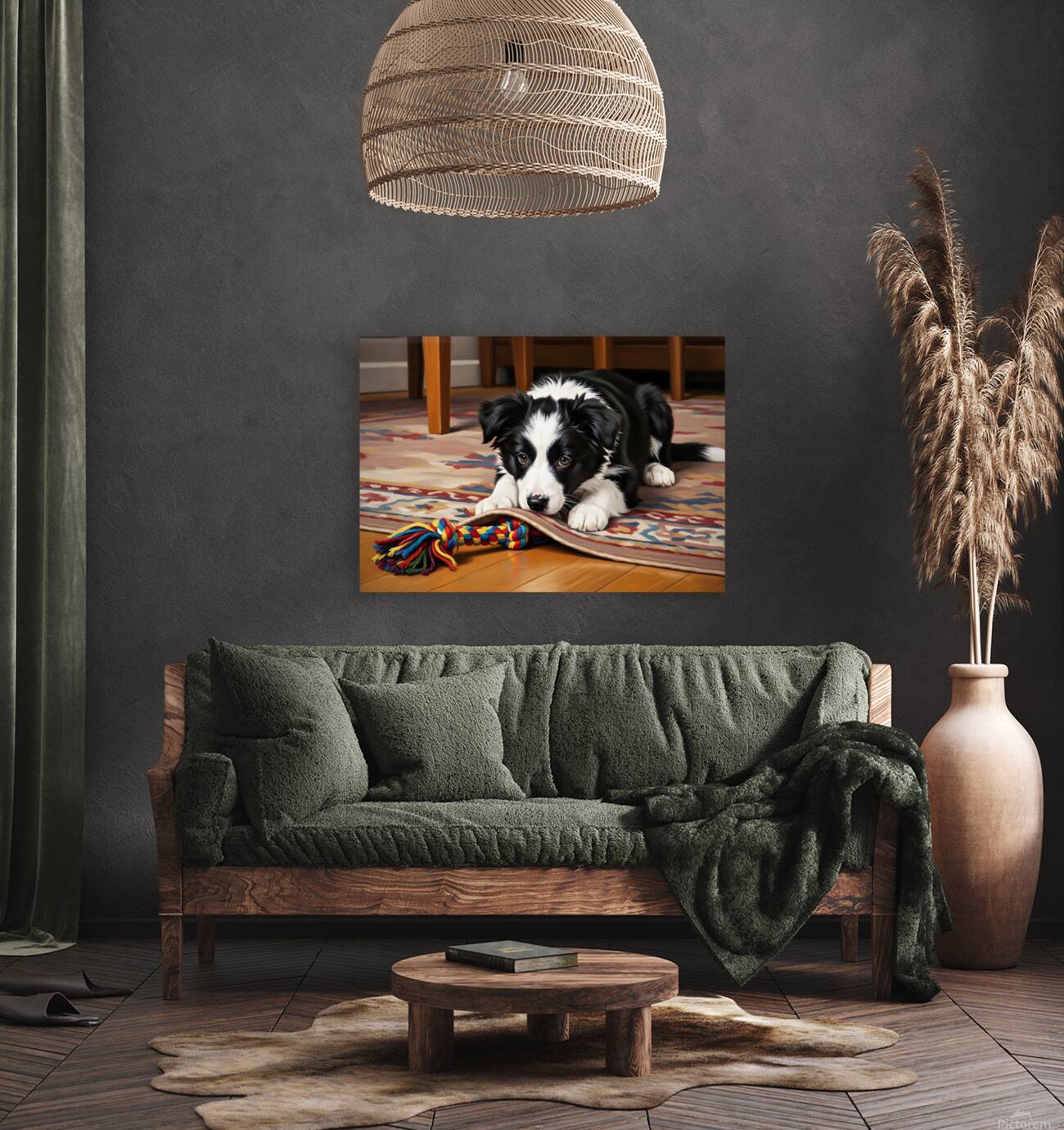 Border Collie Puppy Discovers Perfect Hiding Spot Reproduction