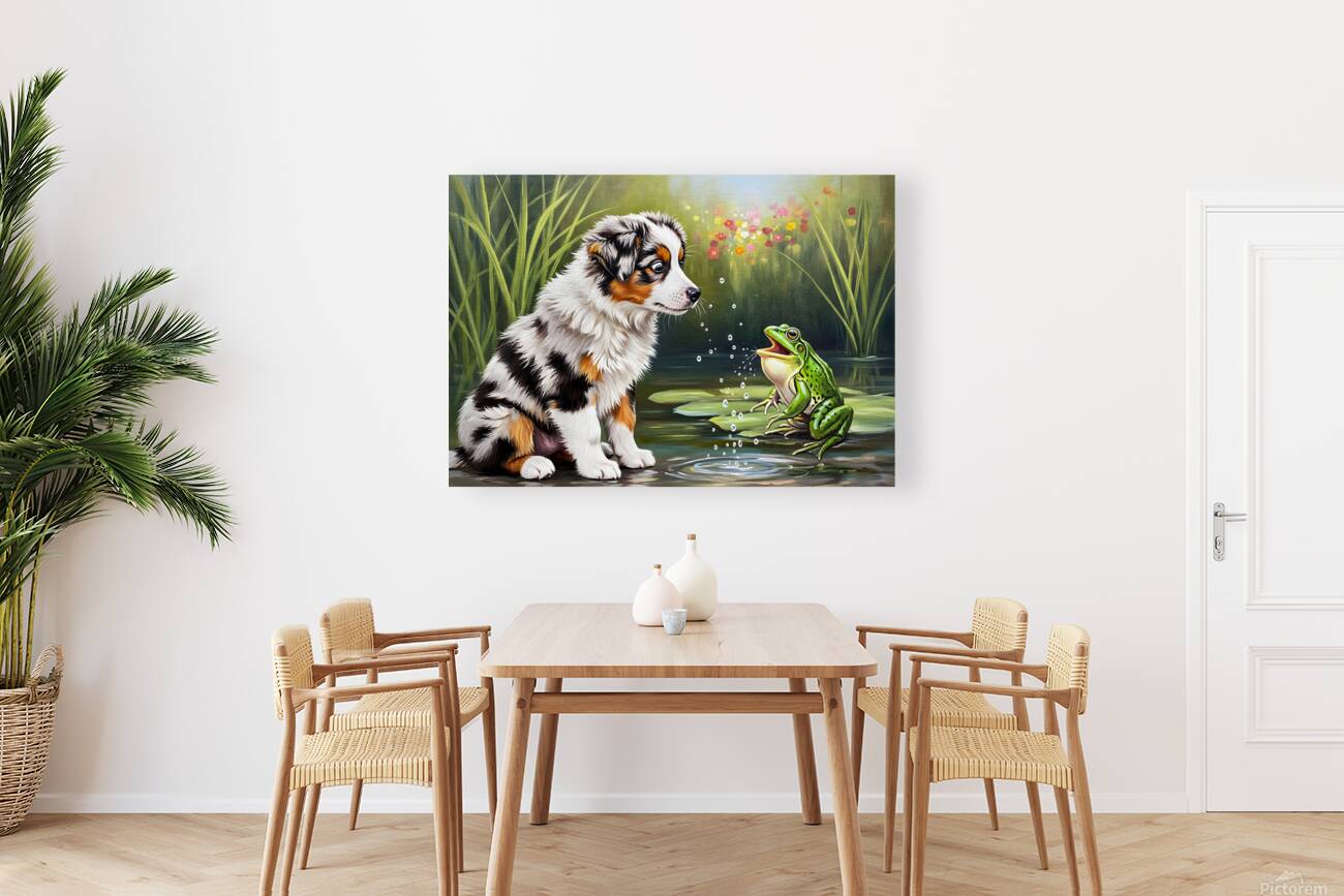 Puppy And Frog Become Peaceful Pond Friends Reproduction