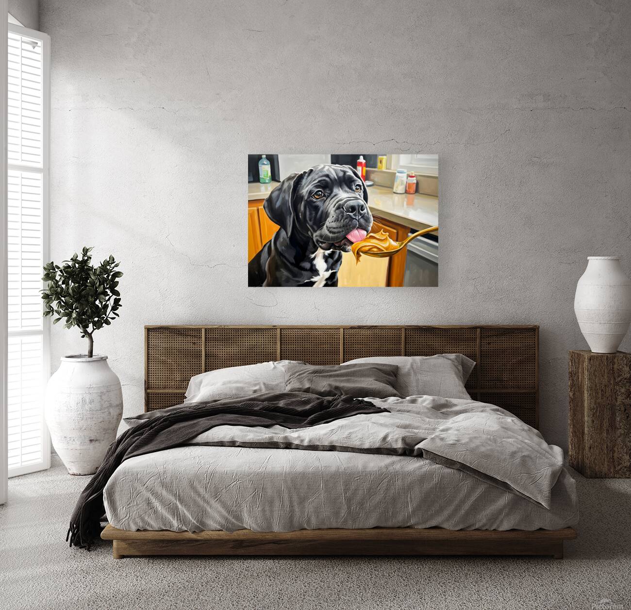 Curious Cane Corso Puppy Discovers New Treat Reproduction