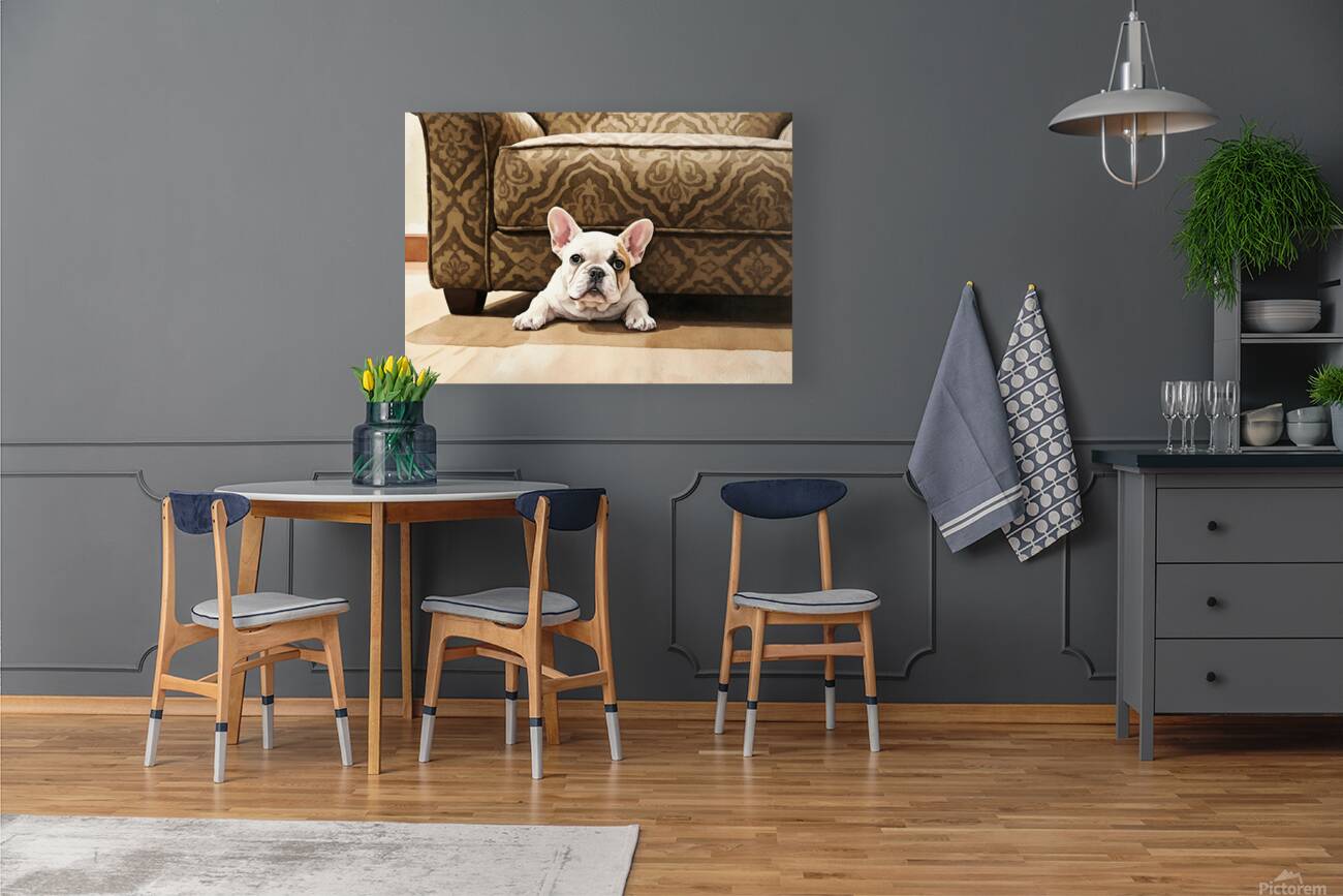 French Bulldog Puppy Finds Perfect Hiding Spot Reproduction