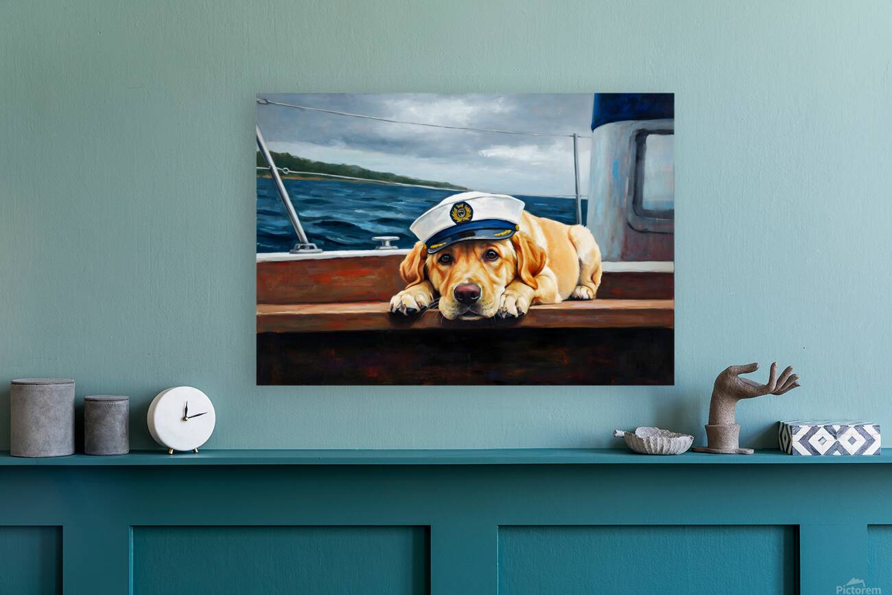 Sleepy Sailor Puppy Dreams Peacefully Reproduction