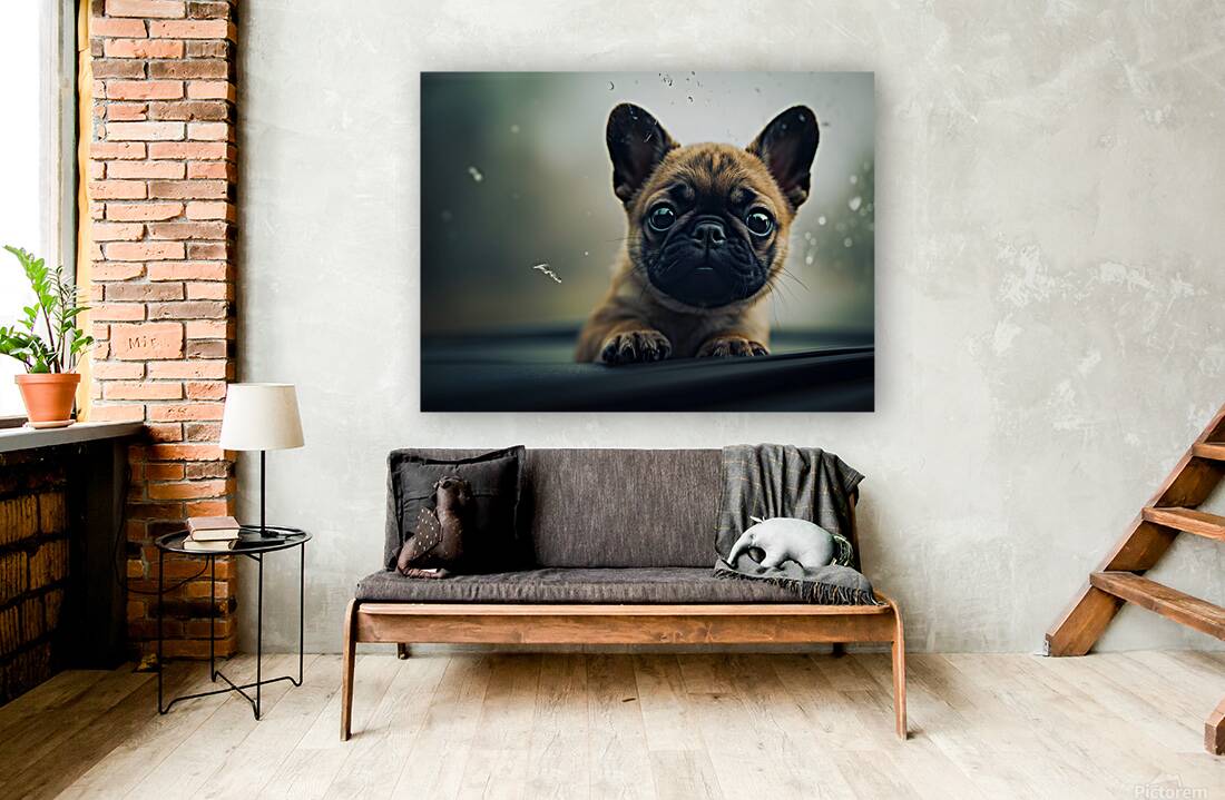 Content Pug Puppy Settles Down To Watch Rain Reproduction