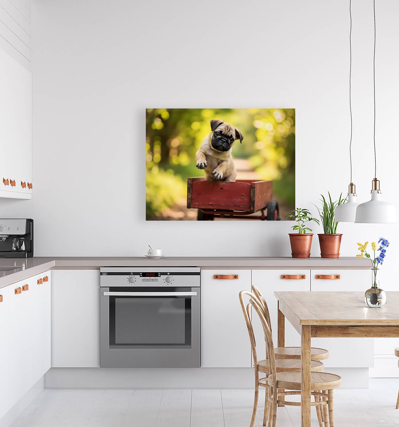 Pug Puppys First Wagon Ride Adventure Reproduction