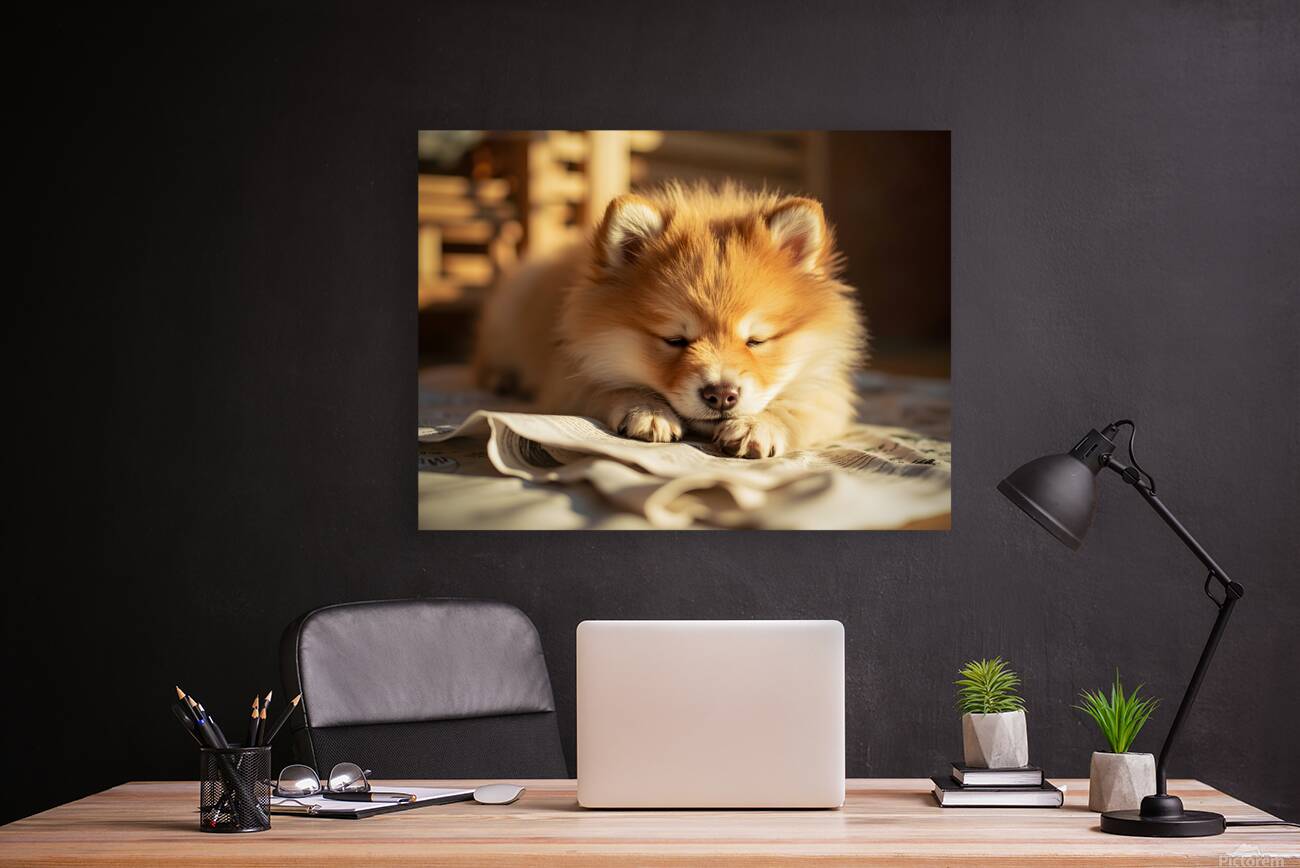 Alert Pomeranian Ready For Adventure Reproduction