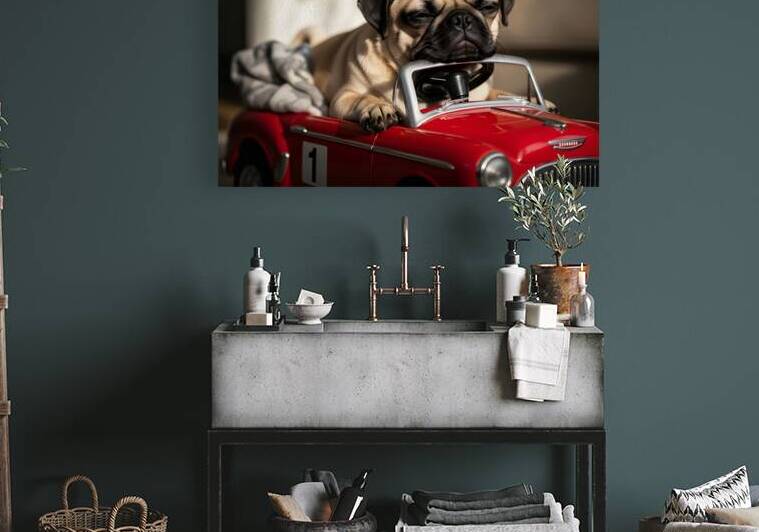 Sleepy Pug Puppy After Car Adventure by Puppy Prints