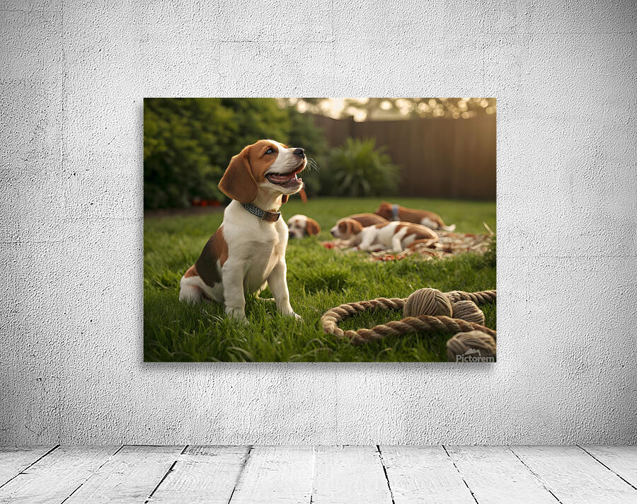Beagle Puppy Enjoys Victory After Tug-Of-War Fun Wall Preview