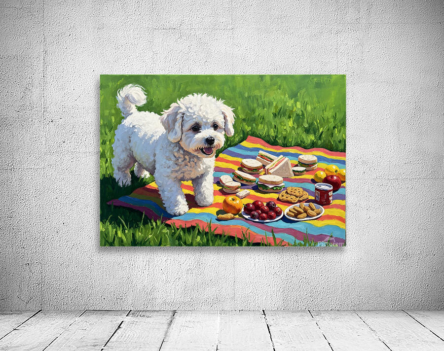 Bichon Frise Puppy Discovers Picnic Spread Wall Preview