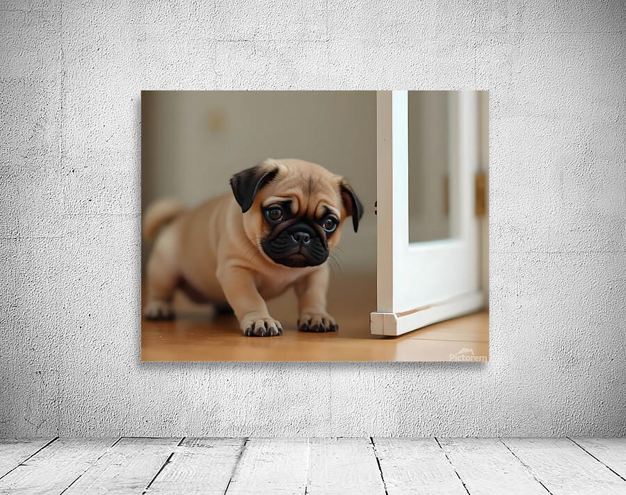 Pug Puppy Discovers The Pet Door Wall Preview