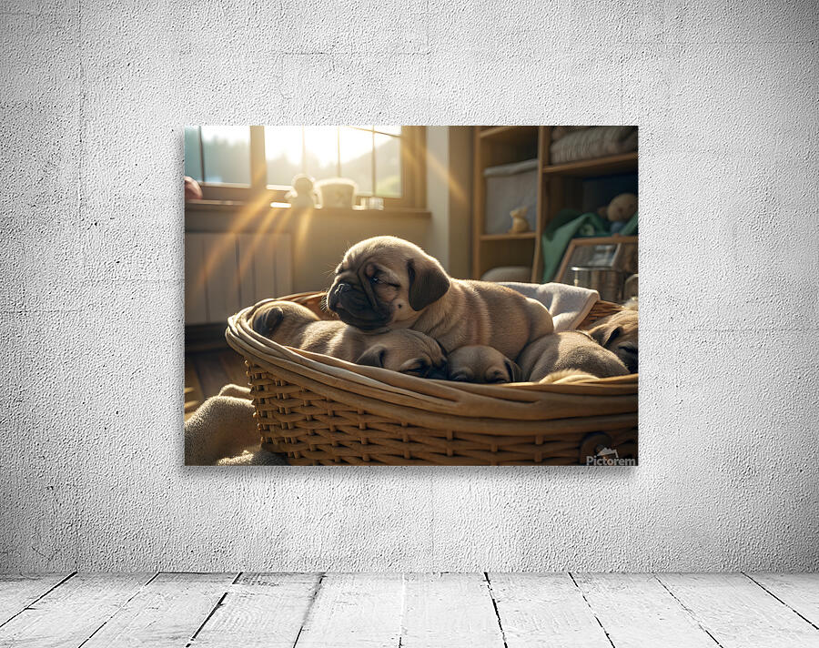 Pug Puppy Dreams In Warm Sunlight Wall Preview